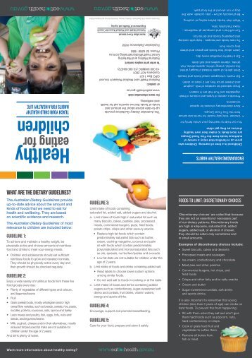 Healthy eating for children - Brochure (PDF, 2.63MB)