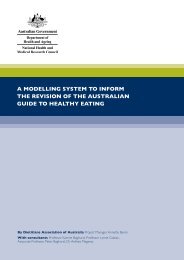 A Modelling System to inform the Revision of the Australian Guide to