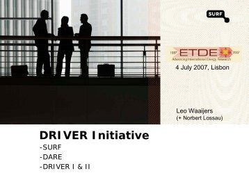 DRIVER initiative: SURF, DARE, DRIVER I & II - ETDE