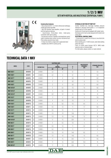 technical sheet - DAB Pumps S.p.a.