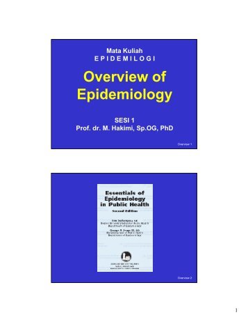 Overview of Overview of Epidemiology - KMPK