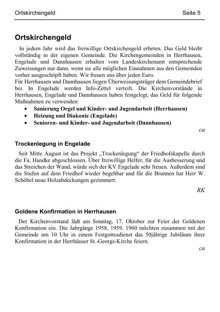 Gemeindebrief - Ev.-luth. Kirchengemeinde Herrhausen ...