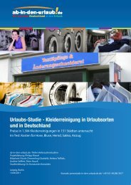 Urlaubs-Studie - Kleiderreinigung in ... - Presse.Unister.de - Unister