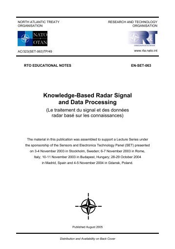 Knowledge-Based Radar Signal and Data Processing - NATO ...