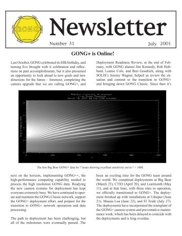 GONG Newsletter #31, August - National Solar Observatory