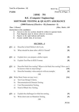 SOFTWARE TESTING & QUALITY ASSURANCE