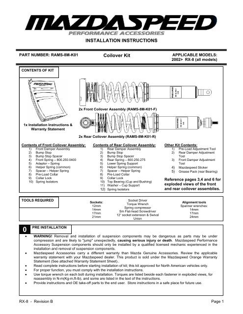 Coilover Kit MAZDASPEED.pdf - RX8Club.com