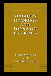 Stability of Drugs and Dosage Forms Sumie Yoshioka