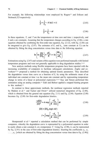 Stability of Drugs and Dosage Forms Sumie Yoshioka