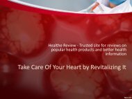 Take Care Of Your Heart by Revitalizing It
