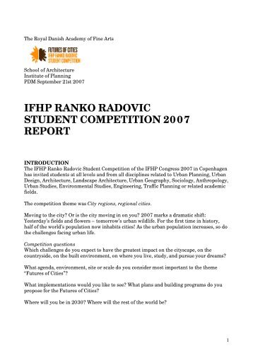 ifhp ranko radovic student competition 2007 report - UiD