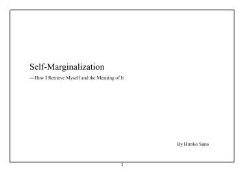 Self-Marginalization - Process Work Institute