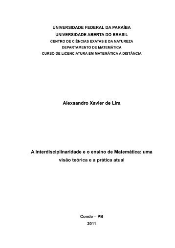 Alexsandro Xavier de Lira A interdisciplinaridade e o ensino de ...