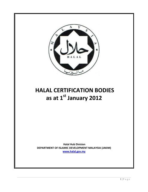 Jakim Recognized Halal Certification Bodies
