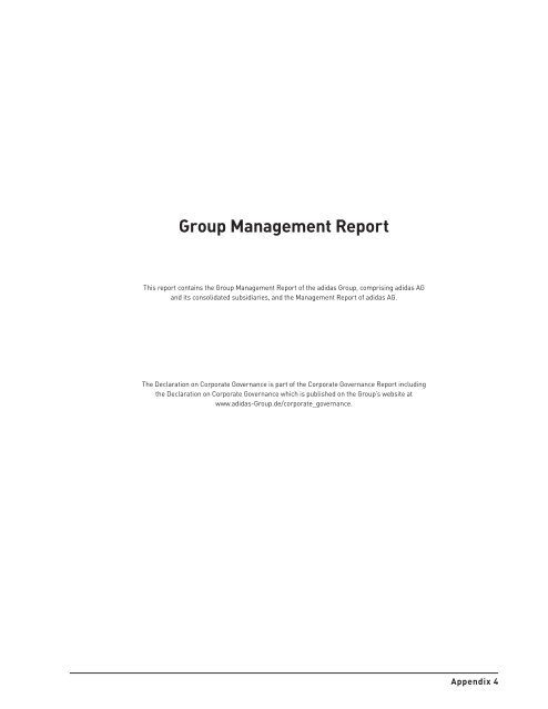 vagón vapor Médico Group Management Report - adidas Group