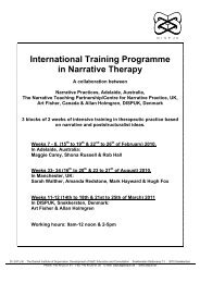 International Training Programme in Narrative Therapy