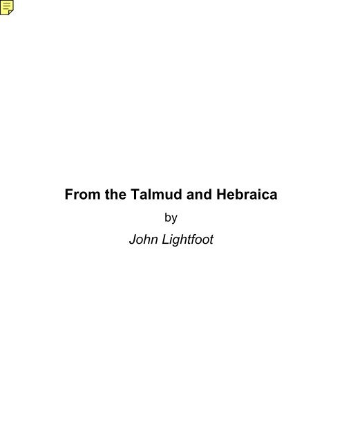 From the Talmud and Hebraica.pdf - Friends of the Sabbath