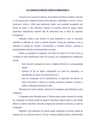 4.2. Noţiune de mărime relativă şi importanţa ei Trecerea de la ...
