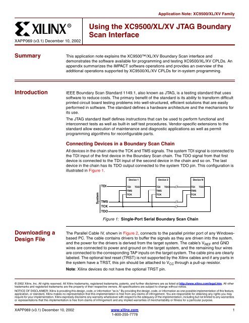 Using the XC9500 JTAG Boundary Scan Interface - Secure web ...