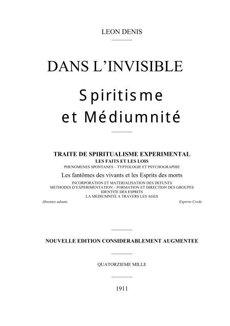 Dans L Invisible Spiritisme