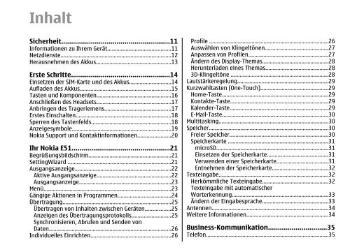 E51 Bedienungsanleitung - Nokia