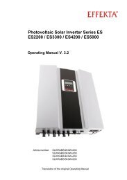Photovoltaic Solar Inverter Series ES ES2200 / ES3300 ... - Effekta
