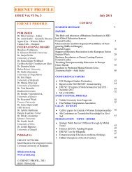 ERENET PROFILE issue 23. - Entrepreneurship Research and ...