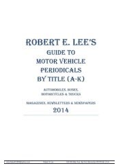 Periodicals By Title (L-Z) - Robert E. Lee's Racing Data Periodicals By Title (L-Z) - Robert E. Lee's Racing Data