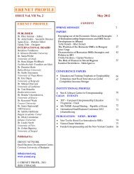 ERENET PROFILE issue 26. - Entrepreneurship Research and ...