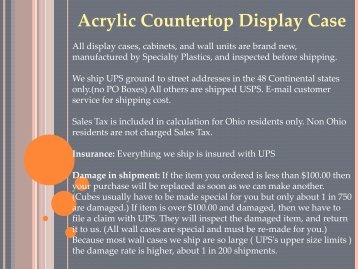 Acrylic Countertop Display Case