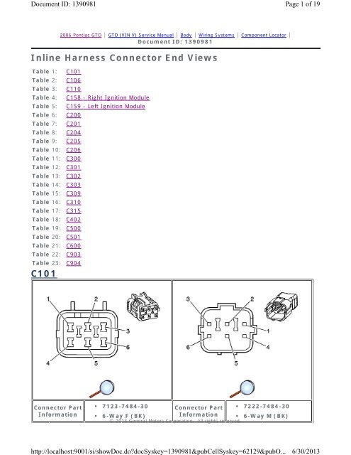 Inline Harness Connector End Views C101 - LS2.com