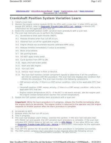 ckp system variation learn procedure