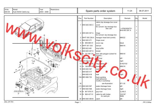 Audi A4 Cabriolet 2003-2006 ROOF - Volks City