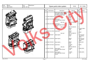 VW Beetle Parts List 1999-2001 - Volks City