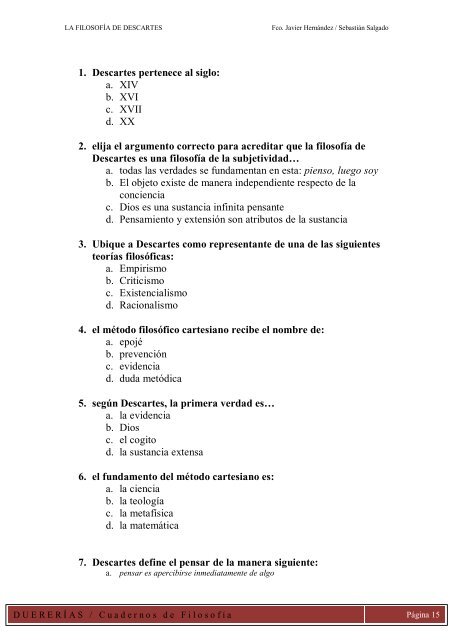 El Racionalismo: la FilosofÃ­a de Descartes