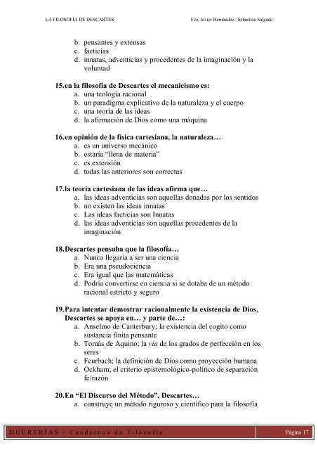 El Racionalismo: la FilosofÃ­a de Descartes