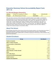 Executive Summary School Accountability Report Card, 2011–12