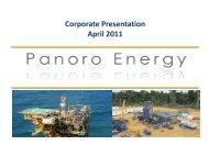 Corporate Presentation April 2011 - Panoro Energy