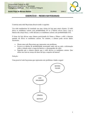 EXERCÃCIO â REDES BAYESIANAS