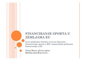 FINANCIRANJE SPORTA U ZEMLJAMA EU