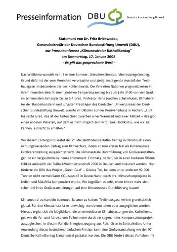 [ Stellungnahme Dr. Fritz Brickwedde ] (PDF, 78 KB) - Katholikentag ...