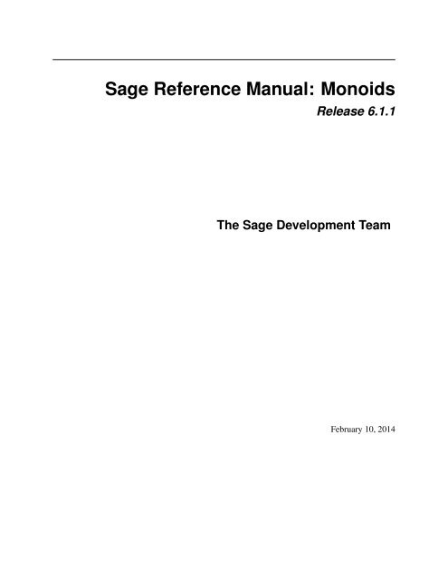 Sage Reference Manual: Monoids - Mirrors