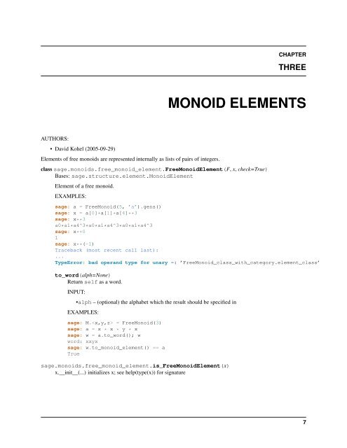 Sage Reference Manual: Monoids - Mirrors