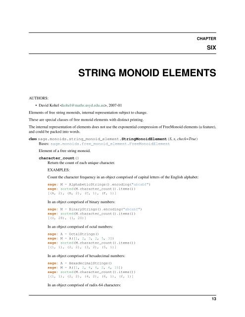 Sage Reference Manual: Monoids - Mirrors