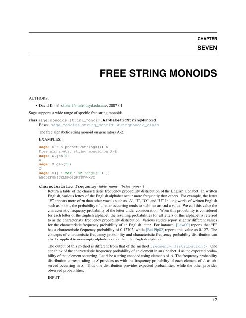 Sage Reference Manual: Monoids - Mirrors