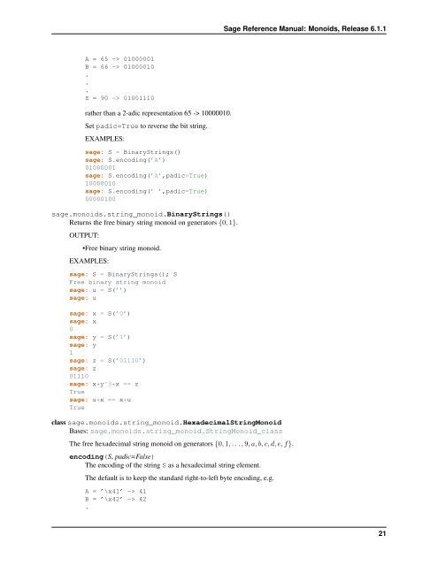 Sage Reference Manual: Monoids - Mirrors