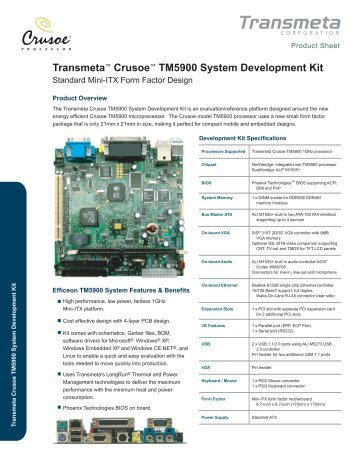 Transmeta™ Crusoe™ TM5900 System Development Kit