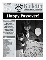 Happy Passover! - Baltimore Hebrew Congregation