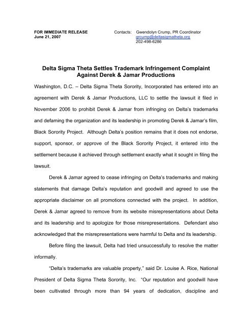 Delta Sigma Theta Settles Trademark Infringement Complaint ...