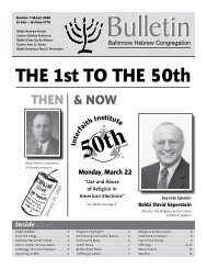 THE 1st TO THE 50th - Baltimore Hebrew Congregation